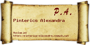 Pinterics Alexandra névjegykártya